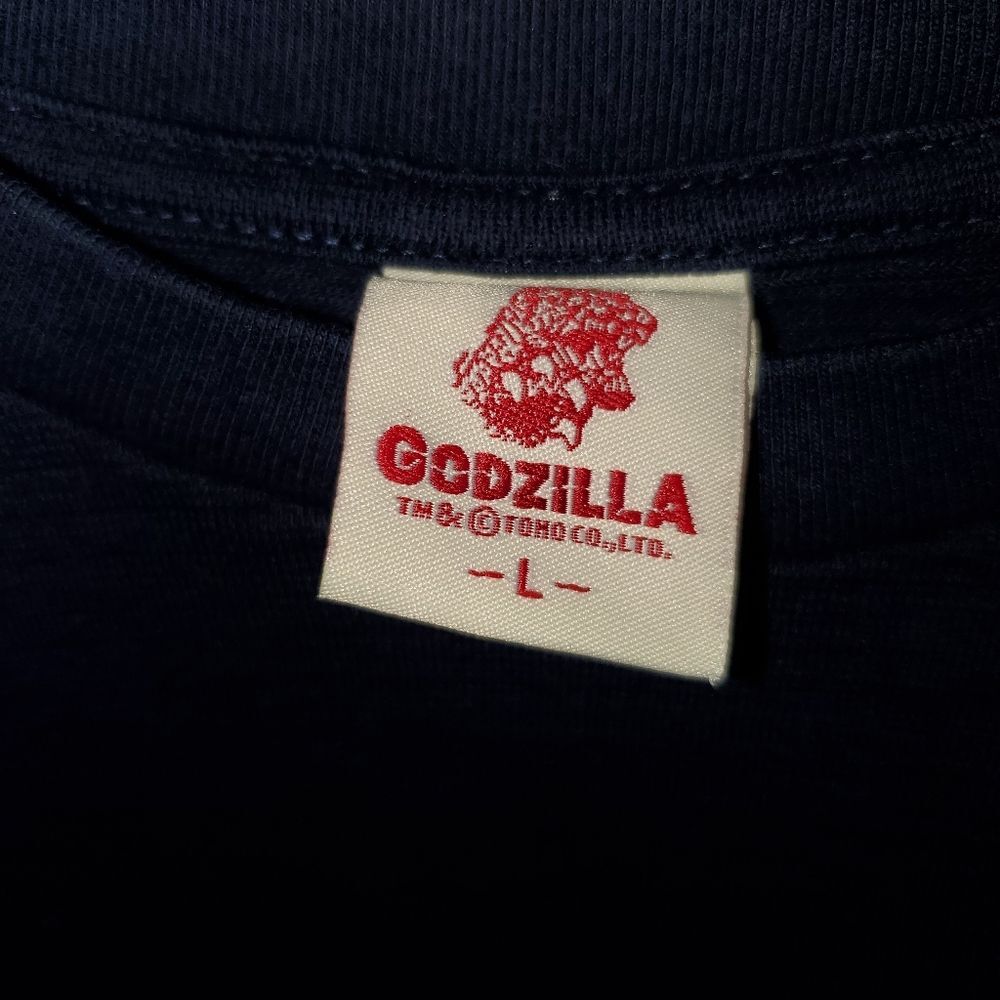 Godzilla Kanagawa Wave Shirt Blue Japanese Ukiyo E Wave Toho Co Gojira Large - Picture 6 of 10
